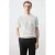 Mango Man regular gestreept T-shirt gebreid ecru