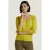 EsQualo Sweater Short Puff Slve Basic Knit Matcha Green