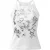 Witte racerback top met kanten rugpand en grafische print – eigentijdse casual stijl