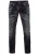 Jeansbroek “RUBEN” Zwart Gebruikt met neonrode decoratieve naad