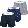 Happy Shorts 3-pack wijde boxershorts heren blauw gestreept meeuwen print