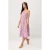 TRENDYOLMİLLA Dames Roze Bloemen Midi Mouwloos Skater Jurken