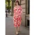 Midi-jurk met V-hals en print