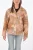 MM0 bloemenprint blazer met leren binnenkant in roze