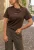 Elvira Casuals T-shirt Oui E4 26-033 T-shirts Dark Coffee