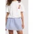 America Today gestreepte korte rok blauw