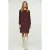 Bordeauxrode Tencel jurk met zakdetail