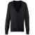 Premier Dames/dames knoop door V-hals gebreid vest met lange mouwen (Zwart)