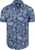 NZA Overhemd Short Sleeve Piqué Flower Print Blauw