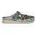 Laura Vita Dorry 01 damessandalen met bloemenprint, blauwe leren sleehak.