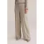 WE Fashion wide leg regular waist pantalon met krijtstreep grijsbruin