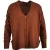 River Woods V-neck Cardi Rounded Bottom Ls Brown