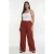 YOEK wide leg regular waist broek donkerrood