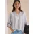 Cecil Dames Blouse met 3/4-mouwen, omgeslagen manchetten en strepen in Blauw