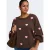 ONLY CARMAKOMA gebreide trui Plus Size met hartjes – donkerbruin