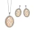 Orphelia Dames 925 Sterling Zilveren Set: Ketting-Pendant + Oorbellen – Zilver/Roze SET-064