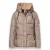 District pufferjas met print – beige