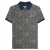 Lambretta Heren SS25 Paisley gemerkt poloshirt (Marine/Grijs)