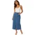 Vero Moda Tessa-denim midi-rok met normale pasvorm voor dames (Blauwe Denim)