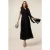 Oltre Long Pleated Dress With Ruffle Black