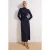 Marineblauwe platte maxi-jurk voor dames, geschikt voor casual dagelijks gebruik of als bodycon-jurk met hijab.