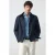 Mango Man jas met corduroy kraag – donkerblauw