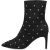 Moschino Nylon Ankle Boots With Allover Logo Rhinestones Black