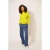 White Stuff Camile High Neck Tee Mid Chartreuse