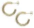 LOTT. gioielli Oorbellen Dames Bold Striped Creole S, Materiaal: Stainless steel, Kleur: Goudkleurig