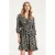 Smashed Lemon Zwarte jurk met beige paisley print en ruffle zoom |