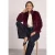 Blouson van imitatiebont met gebreide details en print