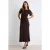 TRENDYOLMİLLA Dames Bruin Effen Midi Kort Bodycon Jurken