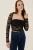 Slim Fit Lange Mouw Kanten Top