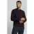No Excess Pullover Crewneck Melange With Wool Aubergine