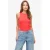 VILA top rib gebreid koraalrood