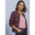 Satijnen blouson met ruitjespatroon