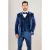 Heren Blauwe 3-delige Fluwelen Trouw Tuxedo Formele Pak