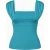 Turquoise geplooide schoudertop – elegant silhouet met een moderne twist