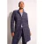 Plus Basics travelstof regular fit geruite blazer – donkerblauw