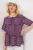 Patroon Blouse met Ronde Hals en Strikdetail