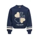KIDS ONLY GIRL rechtvallende sweater met print – donkerblauw