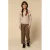 LOOXS little tapered casual broek met panterprint bruin