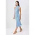 TRENDYOLMİLLA Dames Blauw Stippen Midi Mouwloos Bodycon Jurken