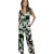 AX Paris Dames Bloemen V-hals Mouwloze Jumpsuit (Zwart/Groen)
