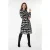 EsQualo Dress Ribbed Cuff Absolute Illusion Print
