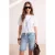 TRENDYOLMİLLA Dames Ecru Effen Kort Oversized T-shirts