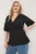 Trendyol Curve Dames Zwart Bloemen Kort Regular fit Grote maten Blouses