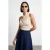 Getailleerde Mouwloze Blouse met Col