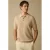 Sissy-Boy regular T-shirt met ingebreid patroon beige