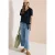 Cecil Dames Blouse shirt met V-hals en knoop in Blauw